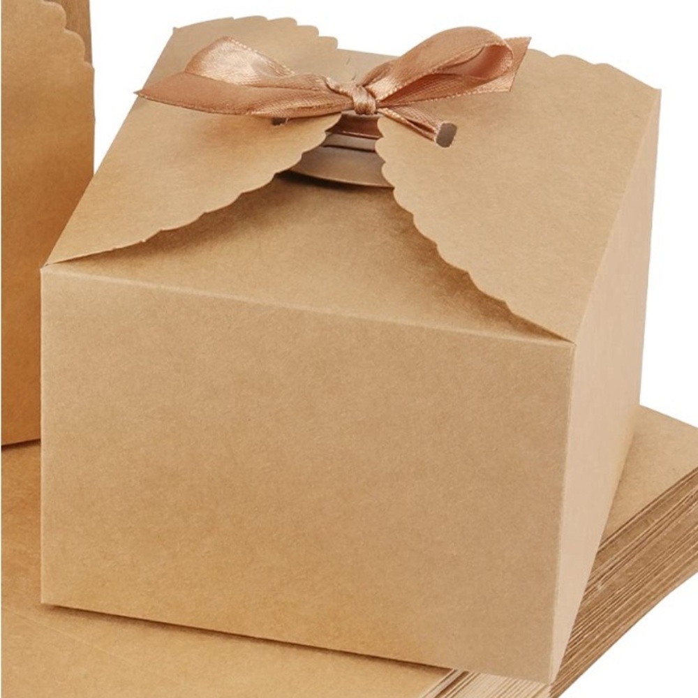 Elegant Scalloped Kraft Brown Favor Boxes (pictured as example for end result)